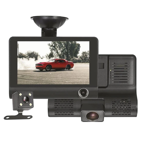 JAMESON JSD-40 Araç İçi Kamerası 4" Dvr Lcd Ekranlı Gece Görüşlü 3 Kameralı G-Sensör ürün görseli 1