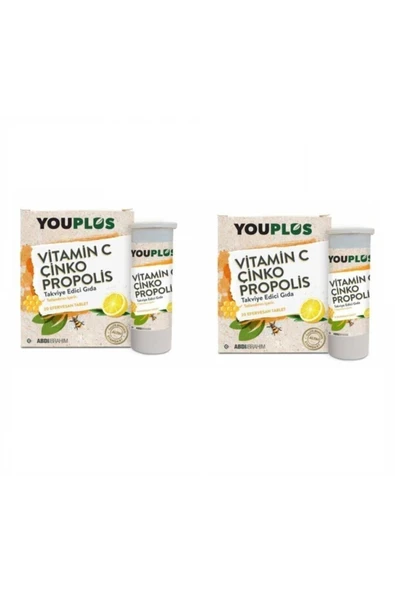 Youplus Vitamin C Çinko Propolis 20 Efervesan Tablet x 2 Adet ürün görseli 1