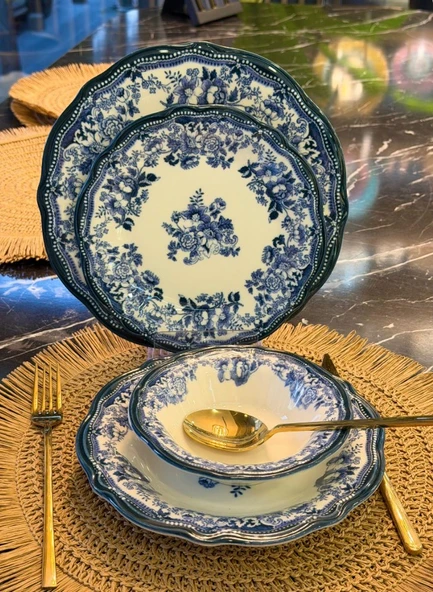 Porser Velour Navy Fulya 24 Parça Yemek Takımı ürün görseli 1