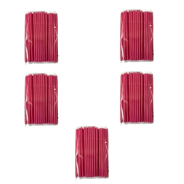 Omeyva Kalın Kokteyl Buzlu Soğuk İçecek Pipet - Körüklü - Pembe - 22 Cm. - 8 mm. - 500 Adet ürün görseli 1