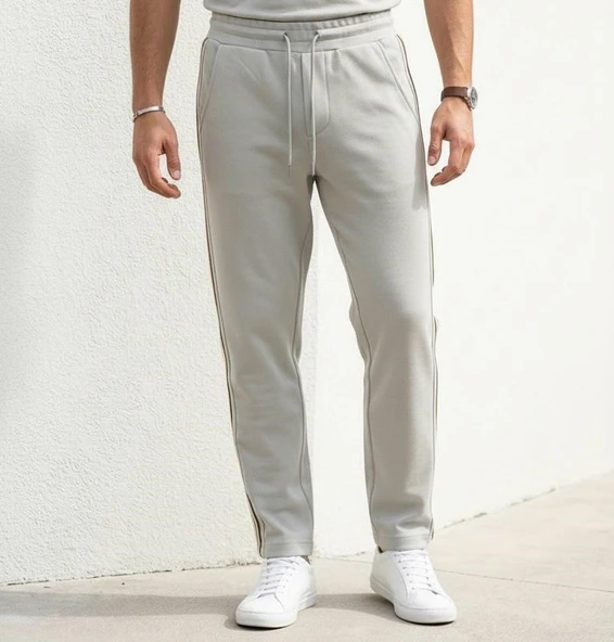Erkek Slim Fit Eşofman Altı Yan Şeritli Pamuklu ürün görseli 1