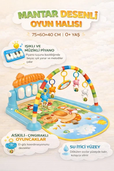 Kutulu Piyanolu Mantar Oyun Halısı ürün görseli 1