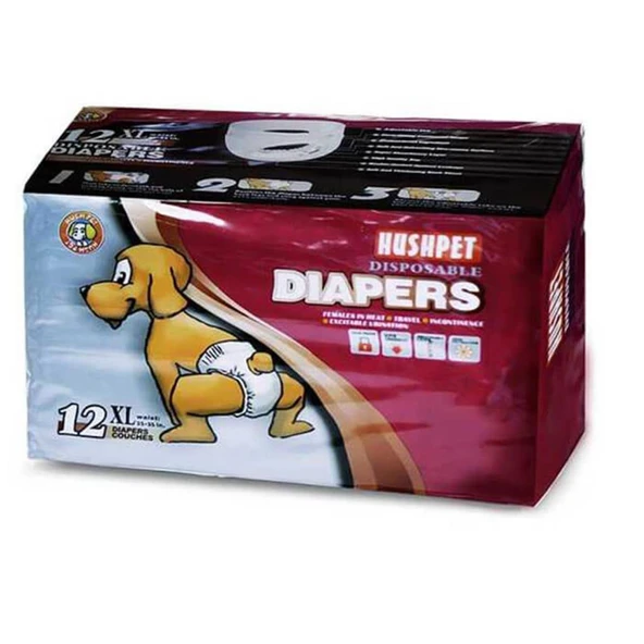 Hushpet Ultra Emici Köpek Külot Çiş Pedi XL Beden 12 Adet ürün görseli 1