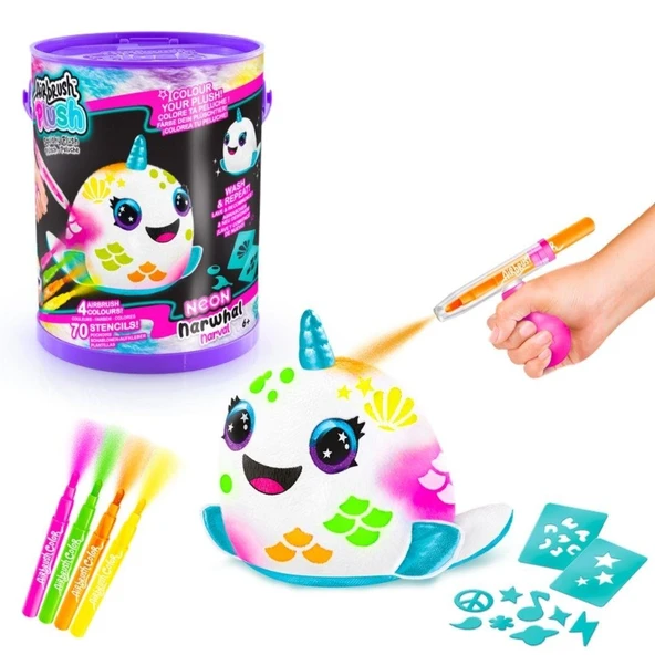 Airbrush Plush Peluş Neon Boyama Seti 55230 Narval ürün görseli 1