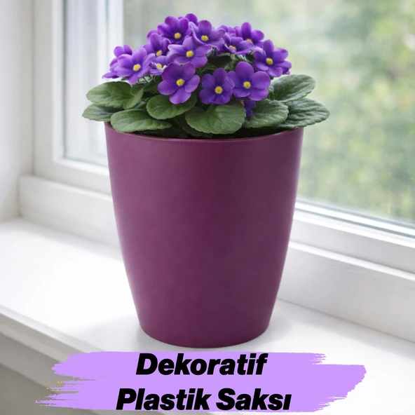(1 Adet) Mor Kırılmaz Plastik Dekoratif Saksı 15CM Orkide Çiçek Bitki İçin Kırılmaz Balkon Saksısı ürün görseli 1