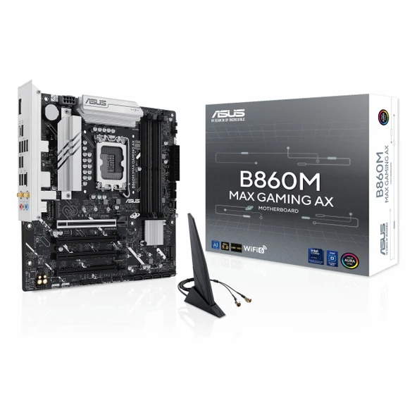 Asus B860M Max Gaming AX WiFi DDR5 (8666MHz)OC M.2 DP/USB-C PCIe 5.0 1851P mATX Anakart ürün görseli 1
