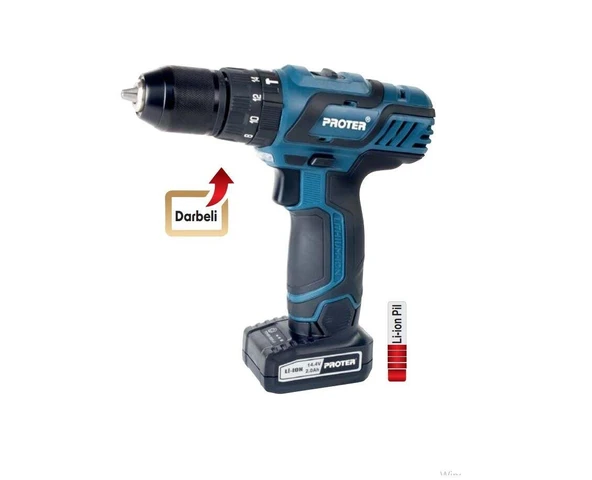 PROTER PST 614 LD ŞARJLI MATKAP 10 MM DARBELİ ürün görseli 1