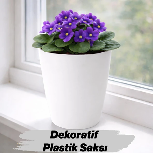 (1 Adet) Beyaz Kırılmaz Plastik Dekoratif Saksı 15CM Orkide Çiçek Bitki İçin Kırılmaz Balkon Saksısı ürün görseli 1