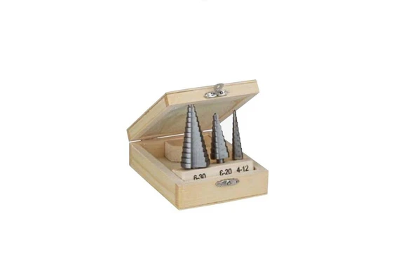 PROTER 3 LÜ KADEMELİ SAC DELME SETİ 4-12 mm / 6-20 mm / 6-30 mm ürün görseli 1