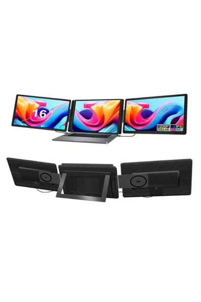 Ultrax 16" İkili Taşınabilir Monitör Çoklu Ekran 1200p Fhd Ips Notebook Monitör ürün görseli 1
