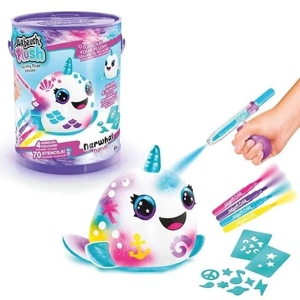 Airbrush Plush Sürpriz Squishy Paint Bucket Narwhal 87794 ürün görseli 1