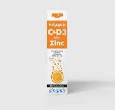 Dinamis Vitamin C+D With Zinc 20 Efervesan Tablet ürün görseli 1
