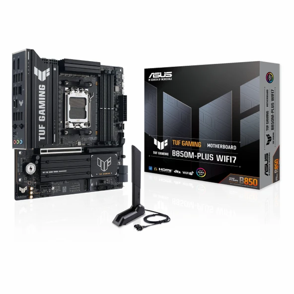 Asus TUF Gaming B850M-Plus WiFi7 DDR5 (8000MHz)OC M.2 HDMI/DP/USB-C PCIe 5.0 AM5 mATX Anakart ürün görseli 1