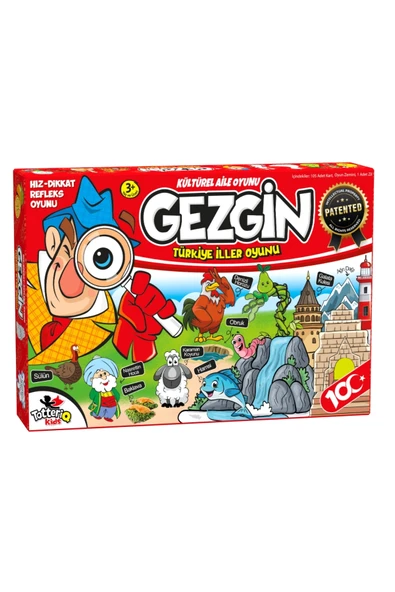 GEZGİN TÜRKİYE YÖRESEL İLLER OYUNU 100. YIL ÖZEL TASARIM ürün görseli 1