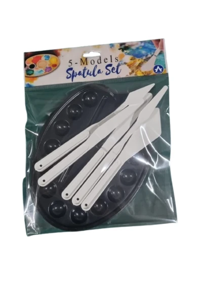 5'li Sanatçı Resim Spatula & Palet Seti Profesyonel Doku ve Karıştırma ürün görseli 1
