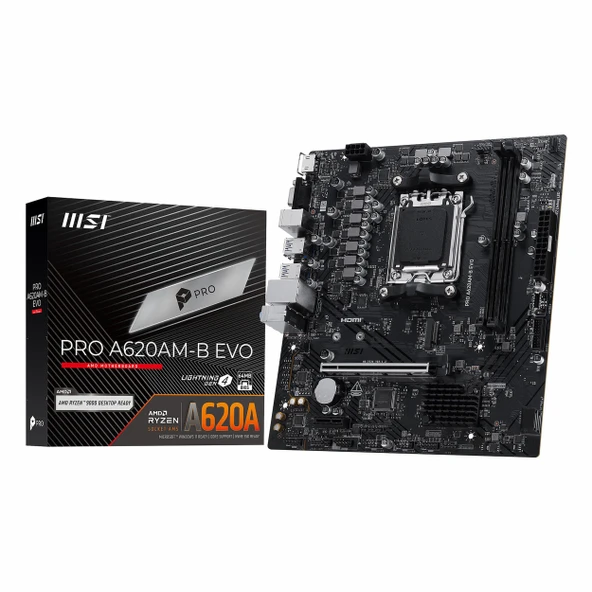 MSI Pro A620AM-B Evo DDR5 (6800MHz)OC M.2 VGA/HDMI PCIe 4.0 AM5 mATX Anakart ürün görseli 1