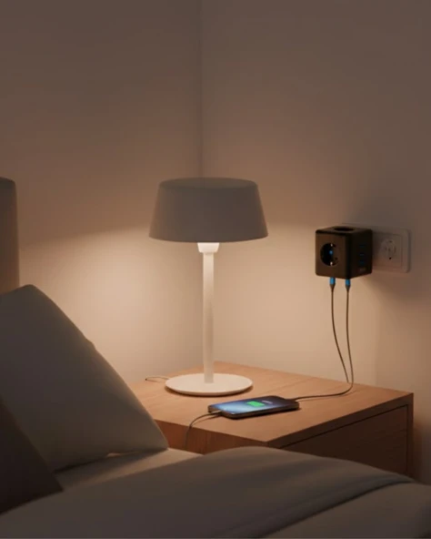 Akım Korumalı Priz Çoklu USB Girişli Güvenli Enerji Yönetimi ürün görseli 1