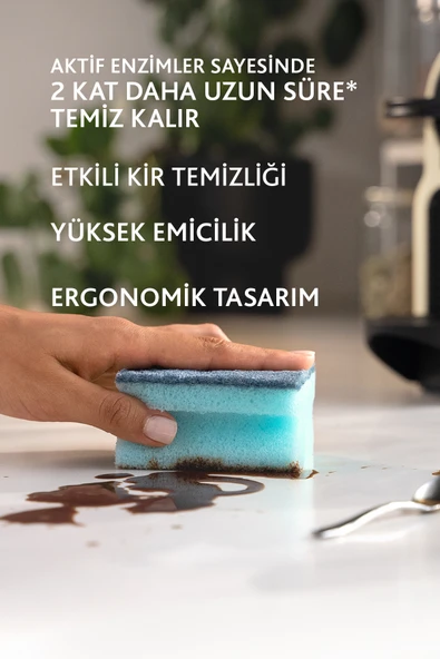 Vileda 3'lü Pro Clean Oluklu Bulaşık Süngeri - 2 Paket - Resim 4