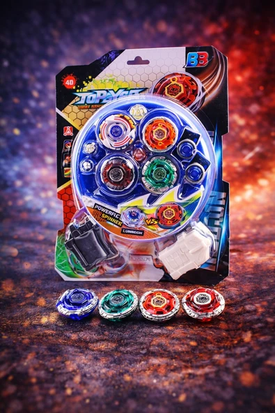 Metal Fusion Tornado Clash 5D Arenalı 4’lü Beyblade Oyuncak Seti Çift Fırlatıcılı Set ürün görseli 1
