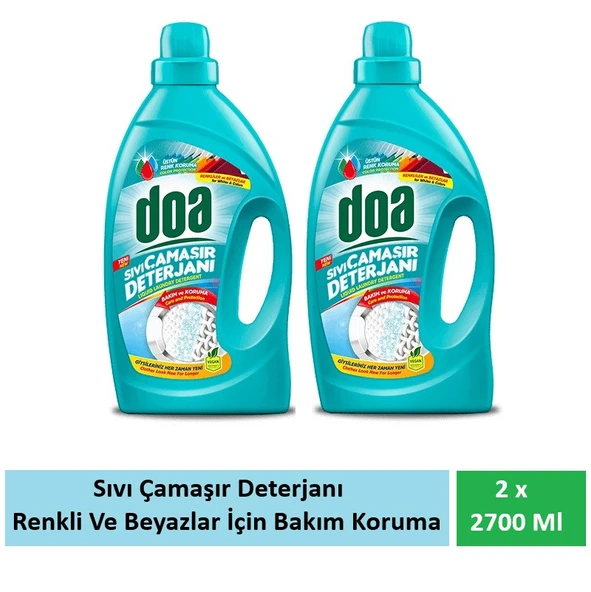 Doa Sıvı Çamaşır Deterjanı Renkliler Ve Beyazlar Bakım Ve Koruma 2 X 2700 Ml ürün görseli 1