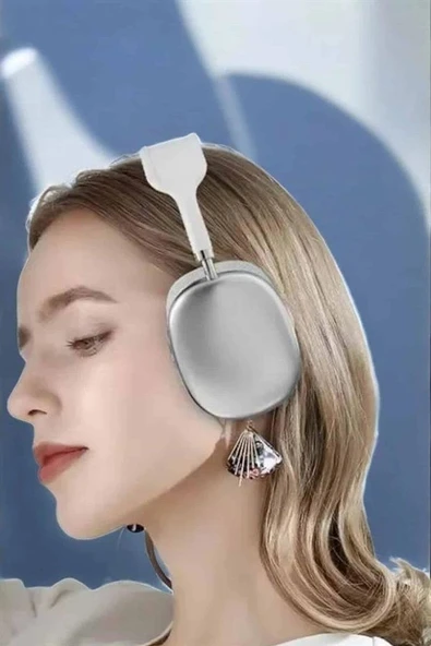 P9 Plus Kablosuz Kulak Üstü Bluetooth Kulaklık Beyaz Yüksek Ses Kaliteli ürün görseli 1