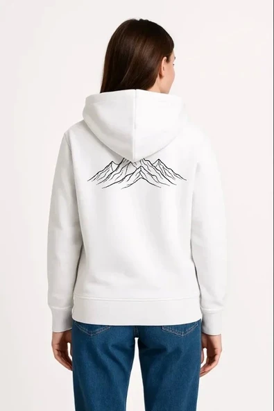 Nihilist Penguen Özel Tasarım Oversize Kapüşonlu Sweatshirt - Beyaz ürün görseli 1