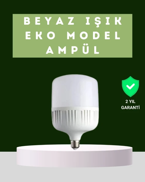 Şarjlı LED Torch Ampul 30 Watt Beyaz Işık Enerji Tasarruflu ürün görseli 1