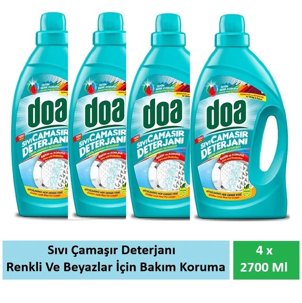 Doa Sıvı Çamaşır Deterjanı Renkliler Ve Beyazlar Bakım Ve Koruma 4 X 2700 Ml ürün görseli 1