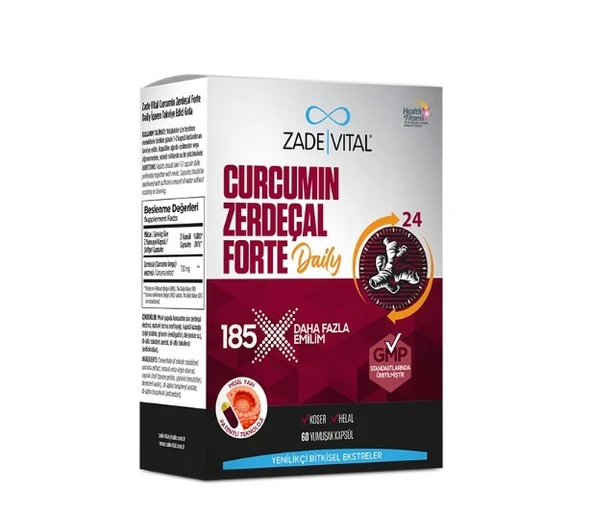 Zade Vital Curcumin Zerdeçal Forte Daily 60 Yumuşak Kapsül ürün görseli 1