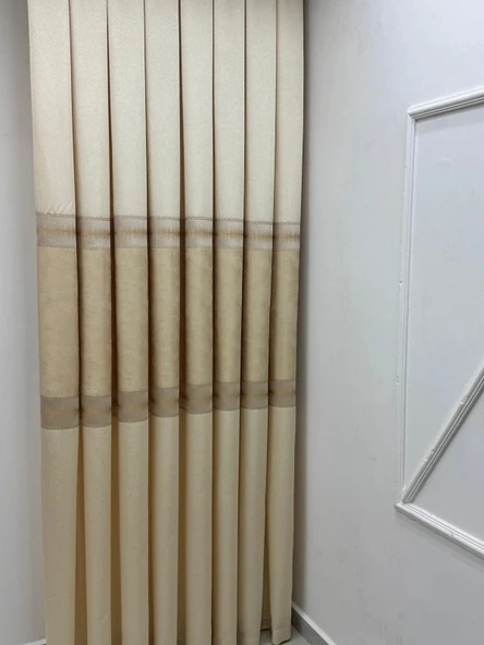 NİVEMESHOME UMUT FJ614365 V_120 KREM 1/3 SIK PİLE FON PERDE ürün görseli 1