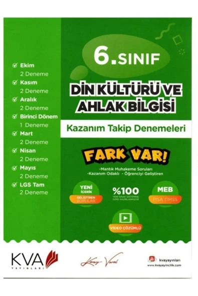 Kva 6.Sınıf Din Kültürü Kazanım Takip Denemeleri Koray Varol Akademi ürün görseli 1