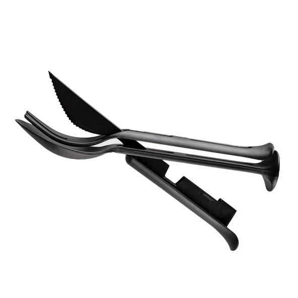 Evolite Combo 3 in 1 Çatal Kaşık Set (SİYAH) - Resim 4