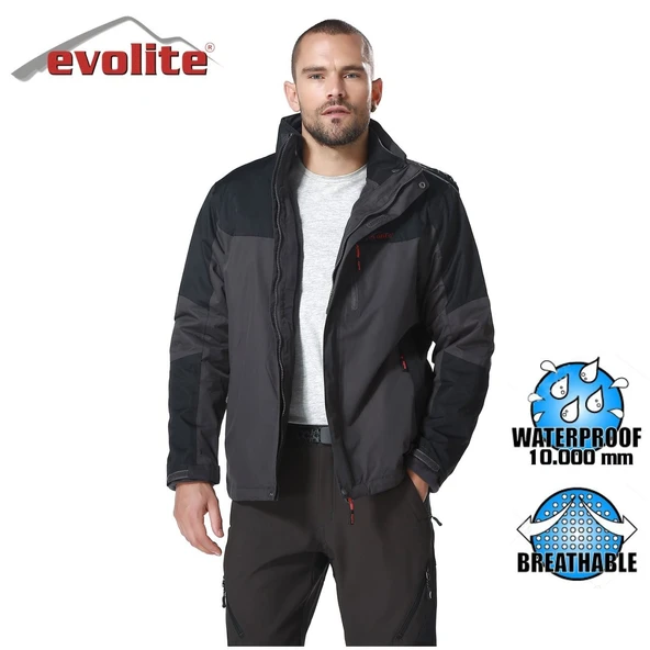 Evolite Diva Erkek 3in1 Gri/Siyah Mont ürün görseli 1