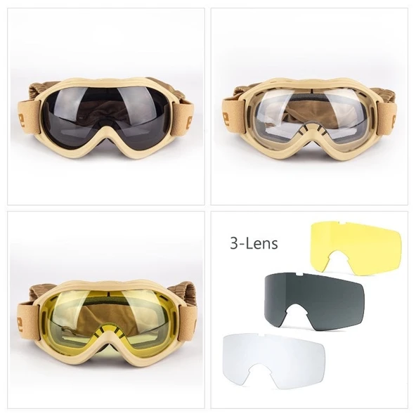 Evolite Balistik Protector Goggles - Coyote MIL-PRF - Resim 5