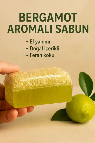 Doğal El Yapımı Kabak Lifli Bergamot Sabunu ürün görseli 1
