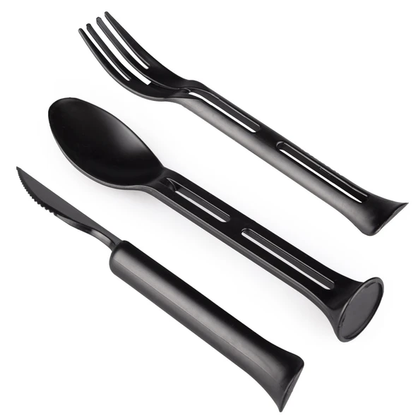 Evolite Combo 3 in 1 Çatal Kaşık Set (SİYAH) - Resim 5