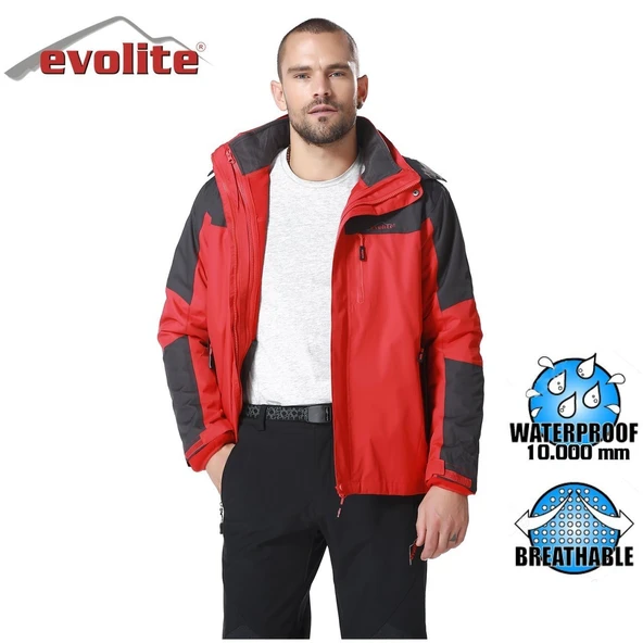 Evolite Diva Erkek 3in1 Gri/Kırmızı Mont ürün görseli 1