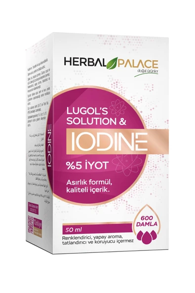 Herbal Palace İyot Damlası %5 Lik 50 ml 600 damla , Lügols Iodine Solution, Saf Lügol Çözeltisi ürün görseli 1