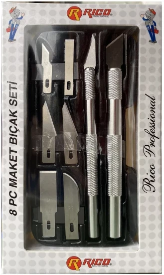Rıco Maket Bıçağı Seti 8 Pc KK7001 - Resim 3