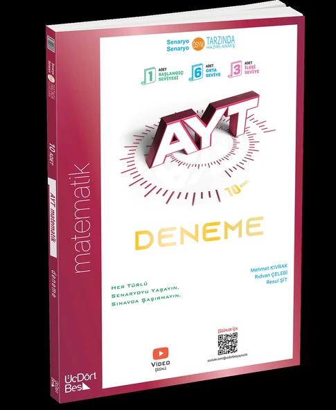 ÜçDörtBeş Yayınları AYT 8'li Matematik Deneme Yeni 2026 ürün görseli 1