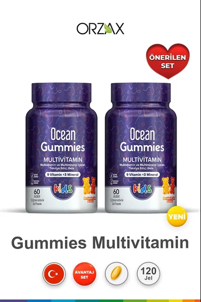 Ocean Gummies Multivitamin Kids 60 Yumuşak Tablet 2 Adet ürün görseli 1