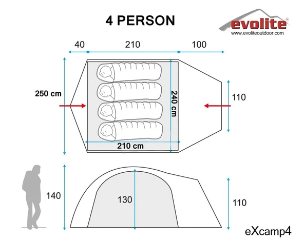 Evolite Excamp 4 Pro Çadır - 4 Mevsim - Resim 3