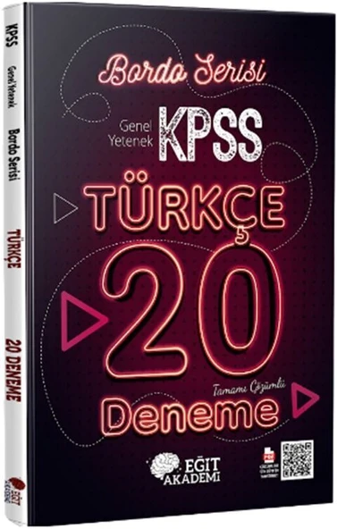 Mehmet Eğit KPSS Türkçe Tamamı Çözümlü 20 Bordo Deneme Sınavı ürün görseli 1