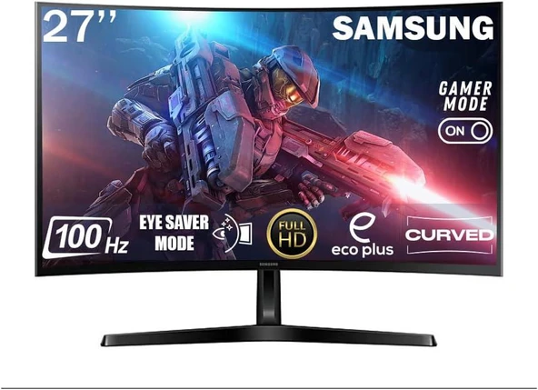 Samsung 27 " 4 MS 100 Hz Full HD Curved LED Monitör LS27D366GAUXUF ürün görseli 1