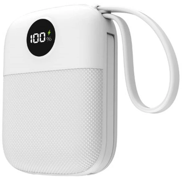 S-link MP110 10000mAh PD22.5W Type-C+Lightning Kablolu Beyaz  Pil Şarj Cihazı Powerbank ürün görseli 1