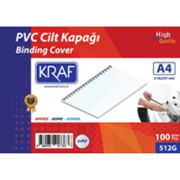 Kraf Cilt Kapağı A4 160 MİC. 100 LÜ Şeffaf 512G ürün görseli 1