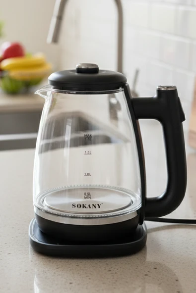Sokany 1800W Cam Elektrikli Kettle 1.8L SK-09034 ürün görseli 1