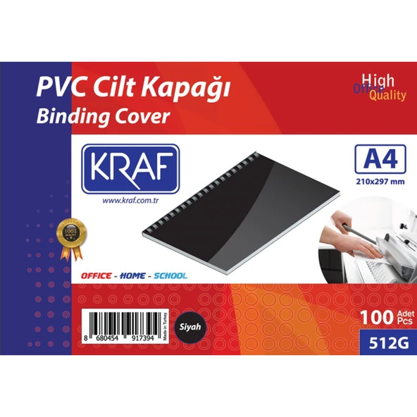 Kraf Cilt Kapağı A4 160 MİC. 100 LÜ Siyah 512G ürün görseli 1