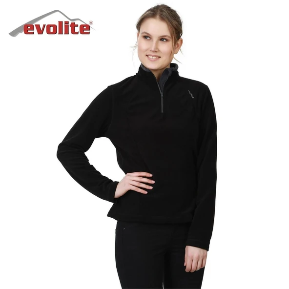 Evolite Fuga Kadın Mikro Polar Sweater - Siyah ürün görseli 1