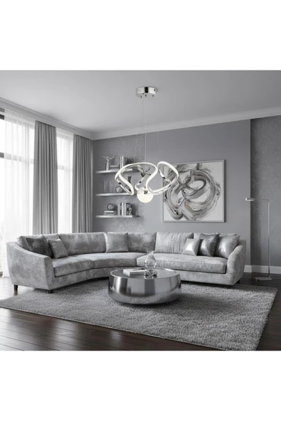 Elizim Home Lighting Siess tek toplu ledli krom sarkıt avize ürün görseli 1